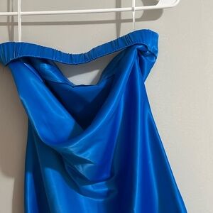 Strapless Blue Mini Dress